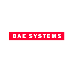 BAE SYSTEMS logo on a pink background, representing aerospace and defense technology.