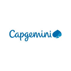 Capgemini logo displayed on a light blue background, representing the global consulting and technolo.