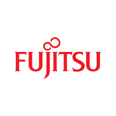 Fujitsu logo displayed at TSRI, showcasing technology and innovation branding.