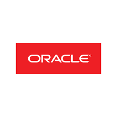 Oracle logo displayed at TSRI research facility for technology branding.