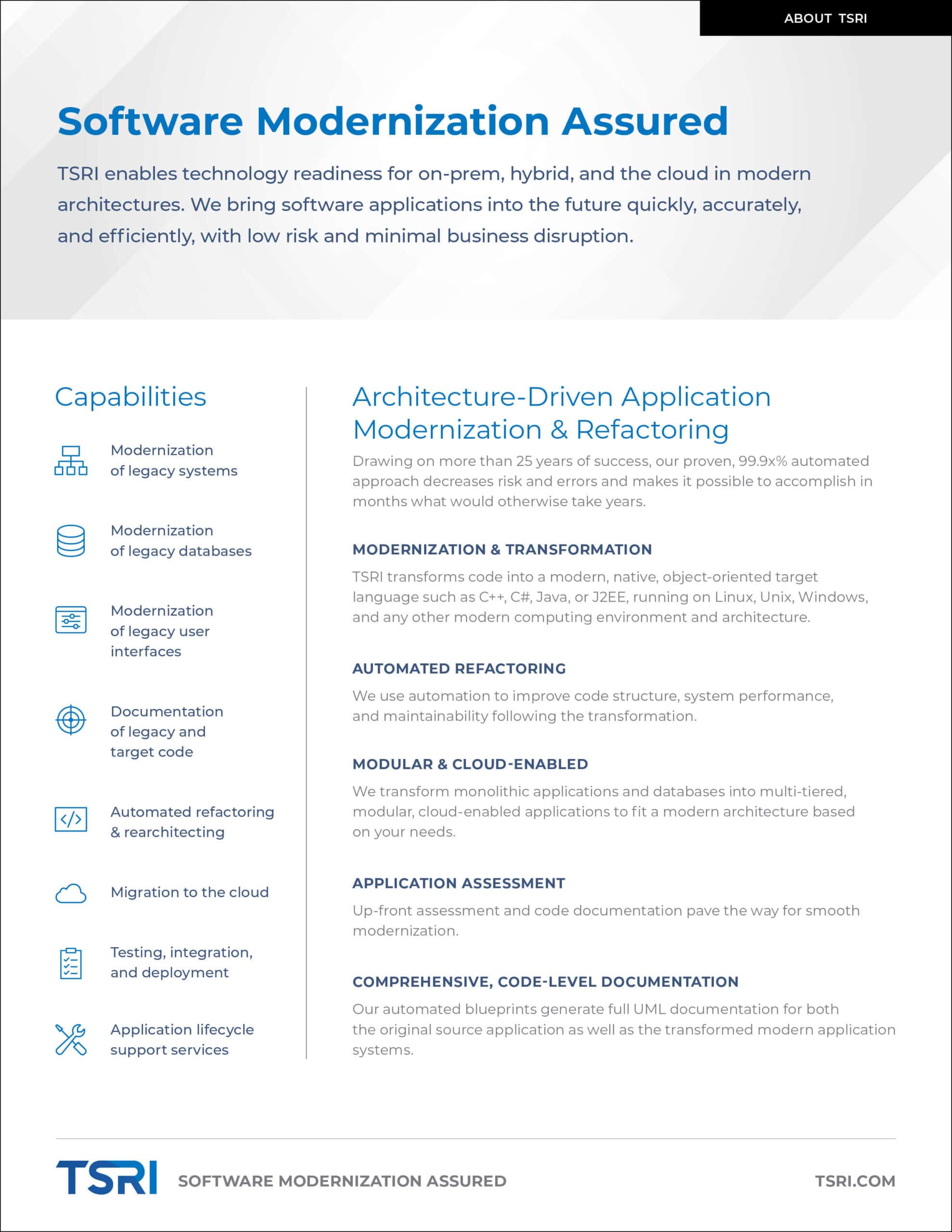 Modernization of legacy systems and databases for seamless integration.